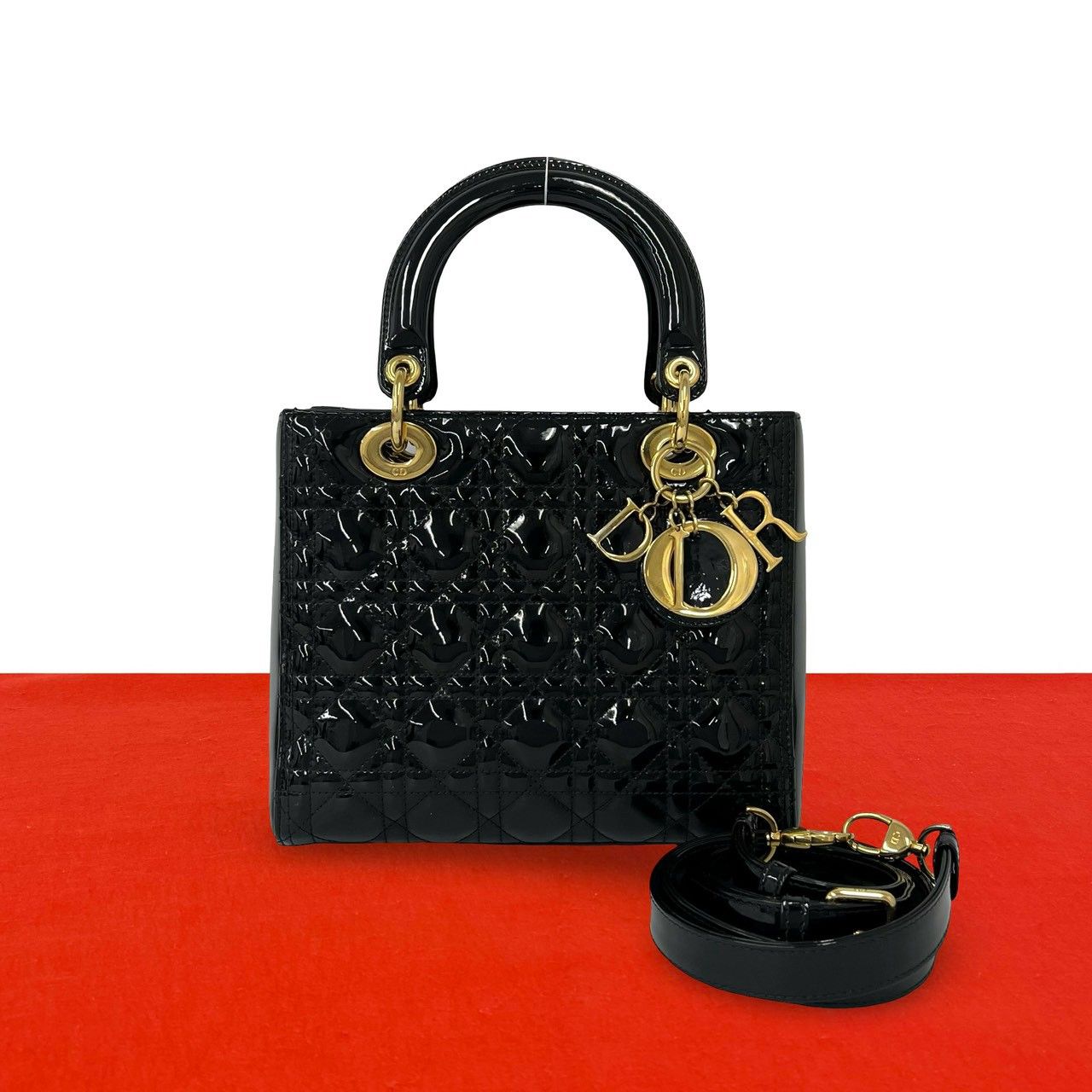 極 美品 Christian Dior ディオール レディディオール カナージュ