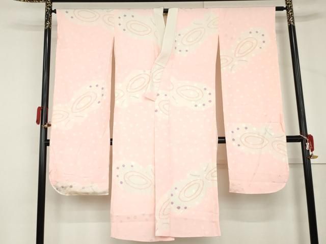 平和屋着物●振袖用長襦袢　袷　絞り　舞蝶文　正絹　逸品　AABM0245cs