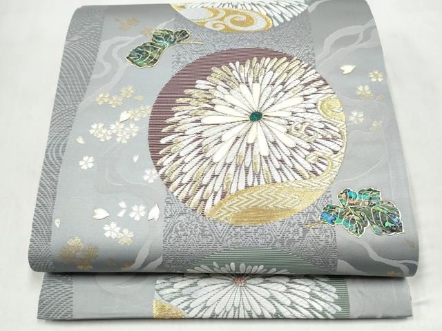平和屋着物●袋帯　唐織　螺鈿　優美六晴　六華泉　瀞銀錦　正絹　逸品　未使用　CABN2423hy 30,420円