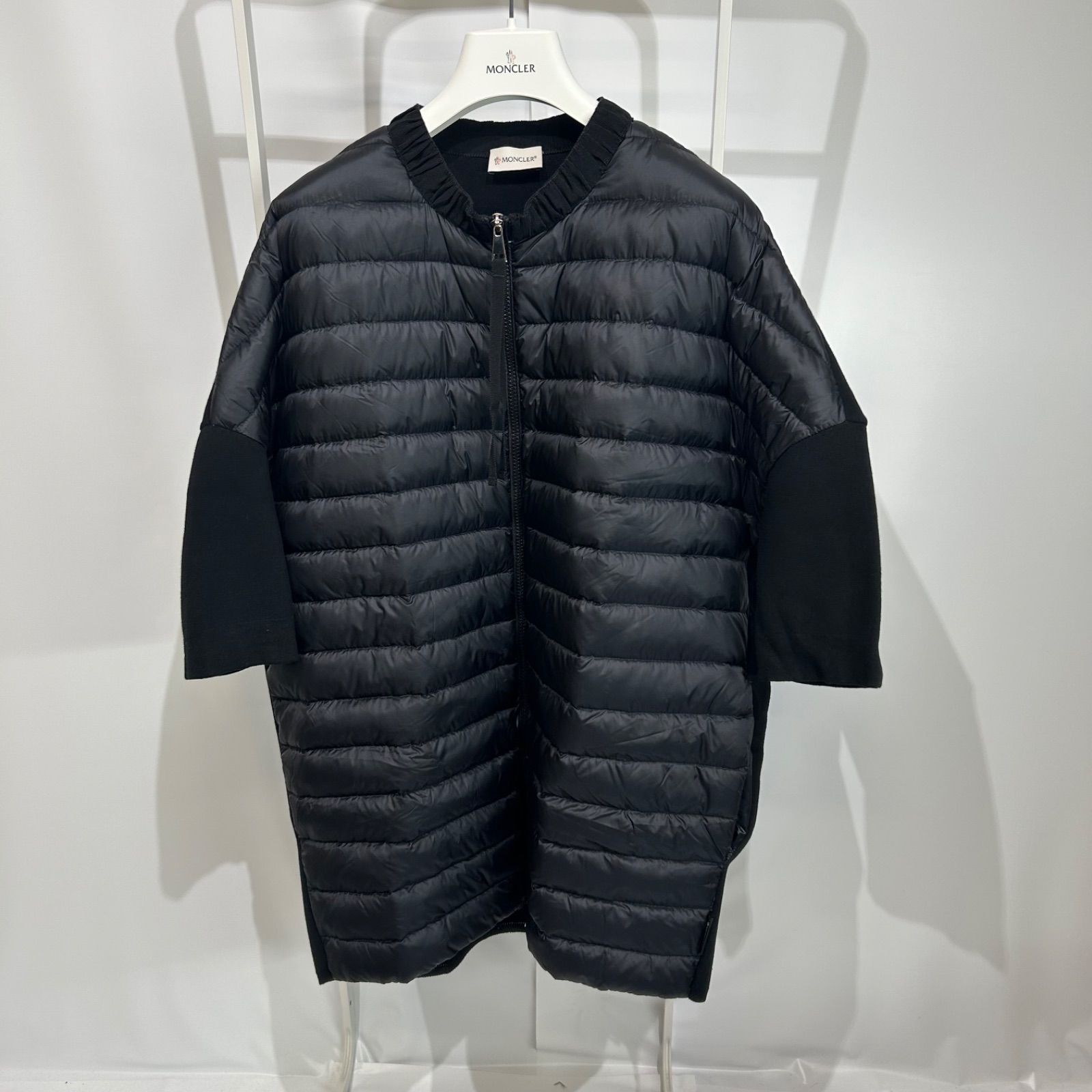 MONCLER モンクレールダウンニット切り替えコートカーディガン黒S