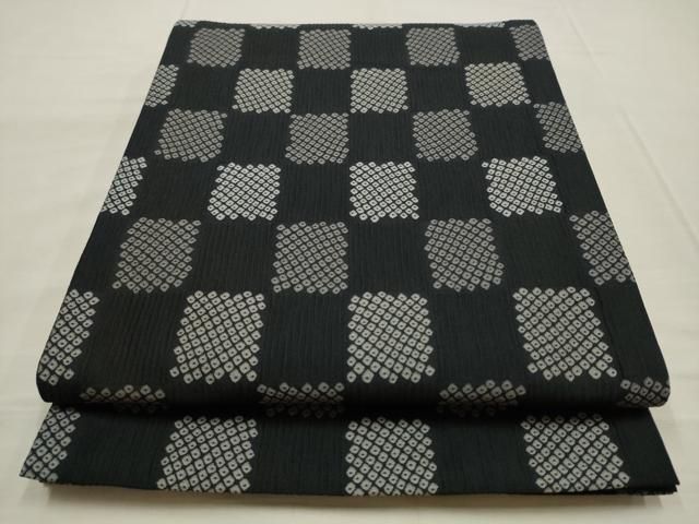 平和屋着物●六通柄京袋帯　市松文様　黒地　AABM4800pf 19,240円