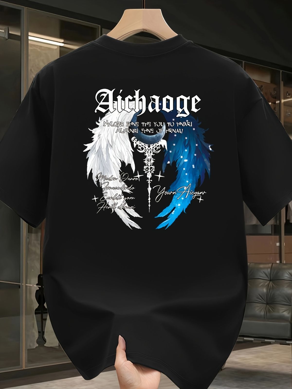 ユニセックス Tシャツ 半袖 黒 プリント thumbnail 2