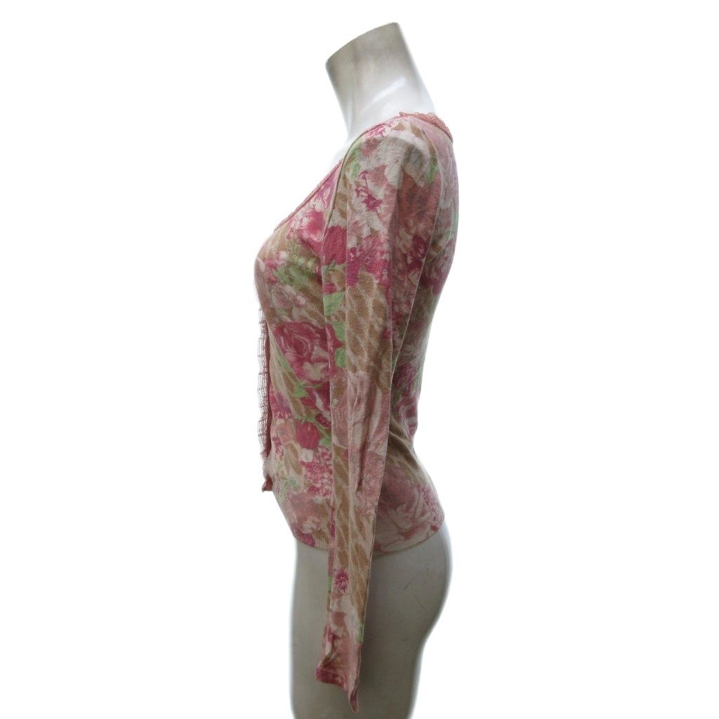 ブルマリン Blumarine カーディガン 花柄 レース ストレッチ ピンク 38