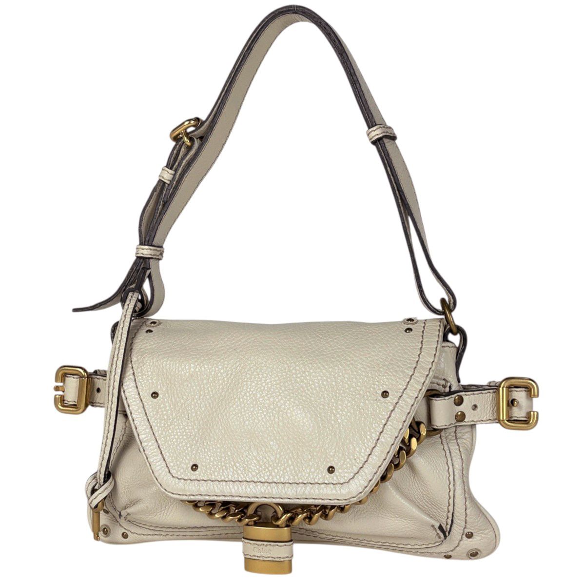 クロエ Chloe ショルダーバッグ パディントン レザー ホワイト レディース 【中古】