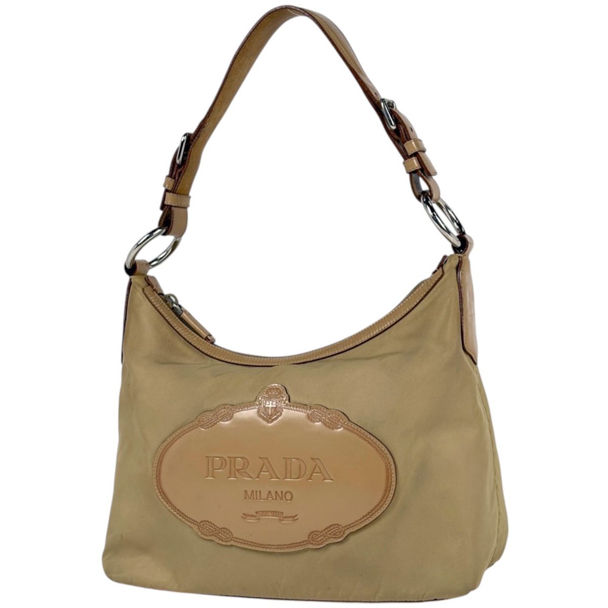 プラダ PRADA ショルダーバッグ ナイロン ベージュ レディース 【中古】