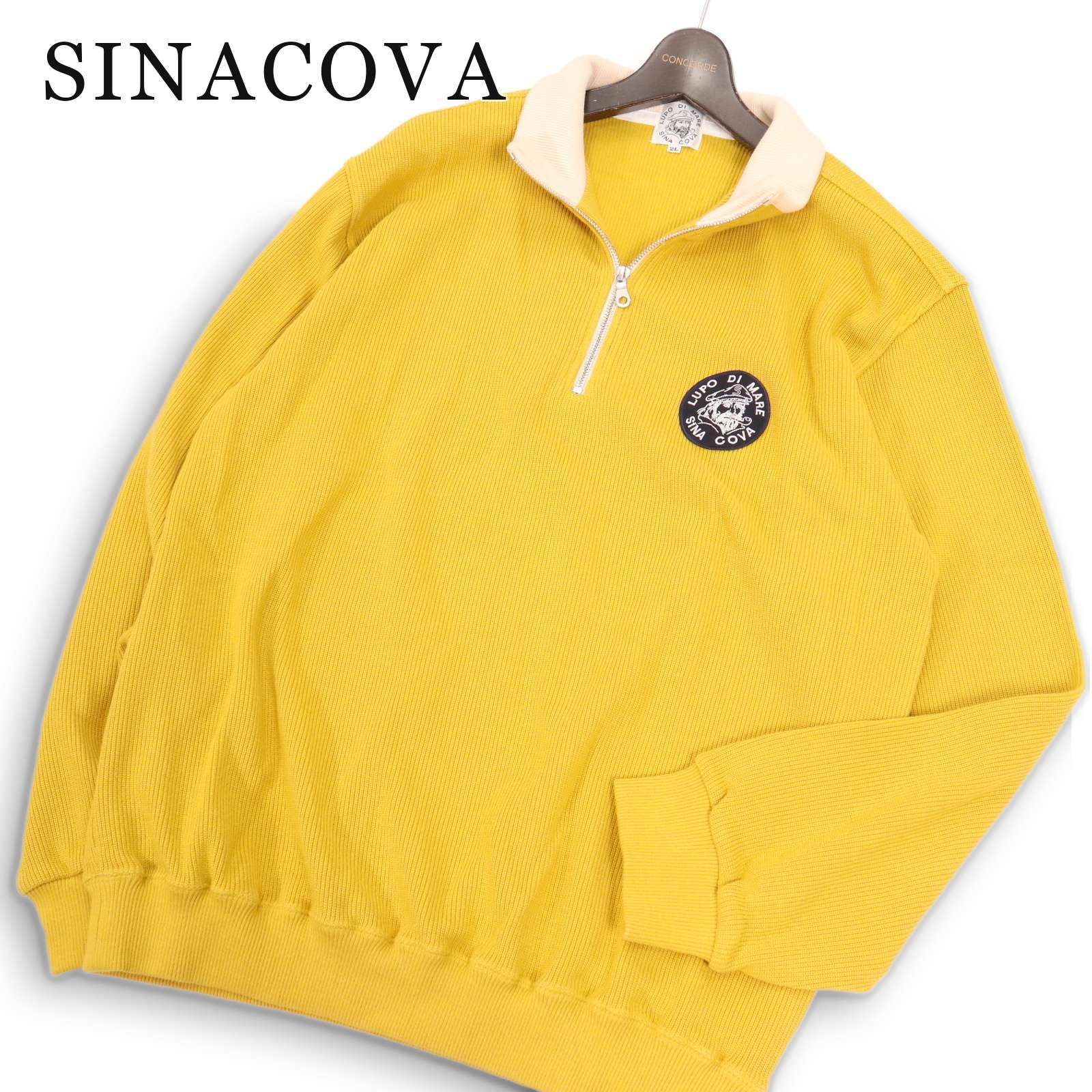 SINACOVA シナコバ 通年 ロゴ ワッペン☆ ハーフジップ ニット