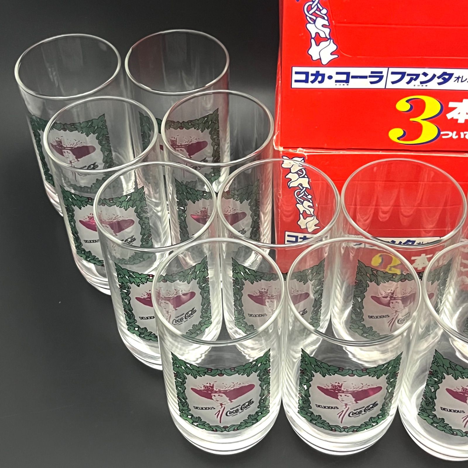 ◼︎未使用保管品◼︎ コカ・コーラ ノベルティ レディーグラス 12個