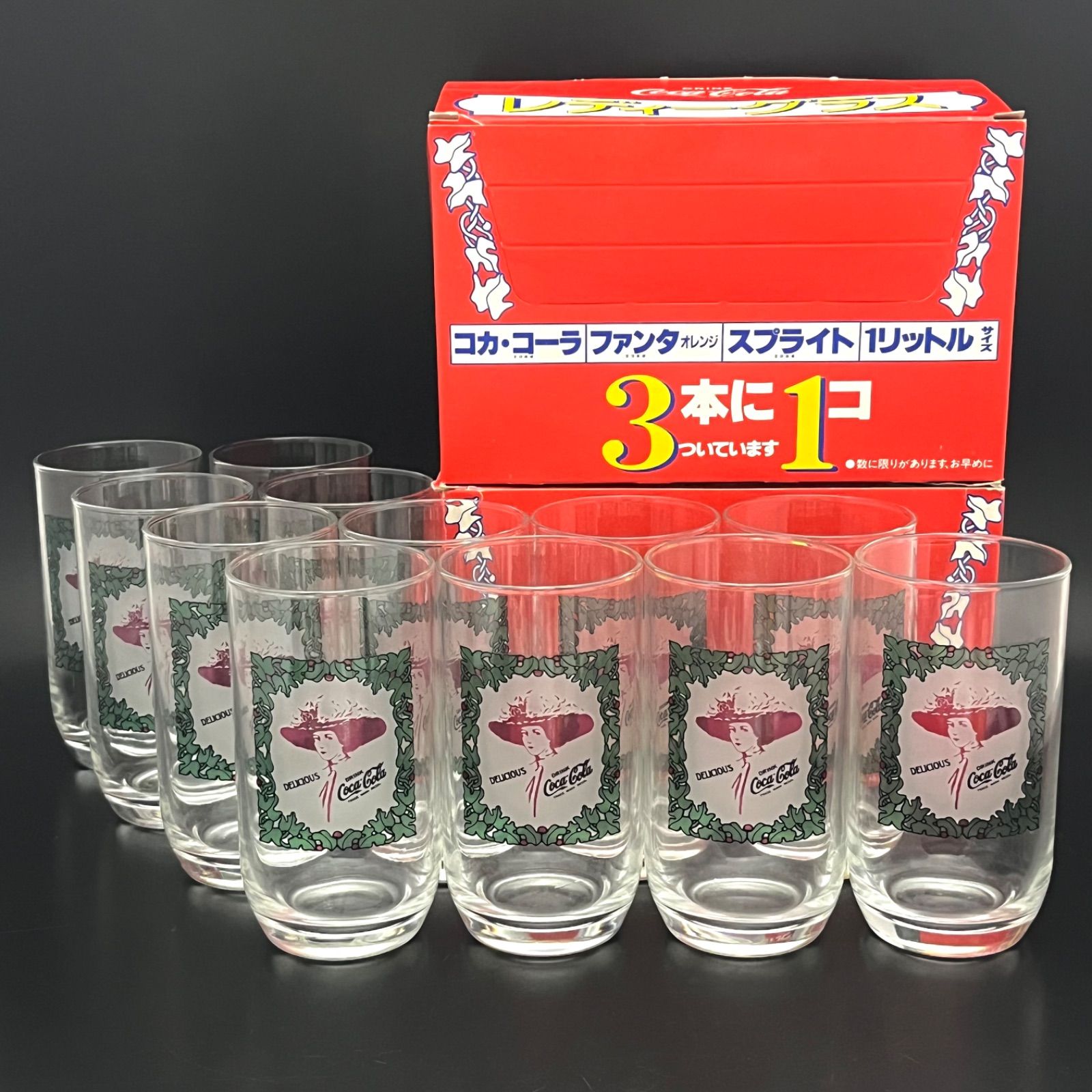 ◼︎未使用保管品◼︎ コカ・コーラ ノベルティ レディーグラス 12個