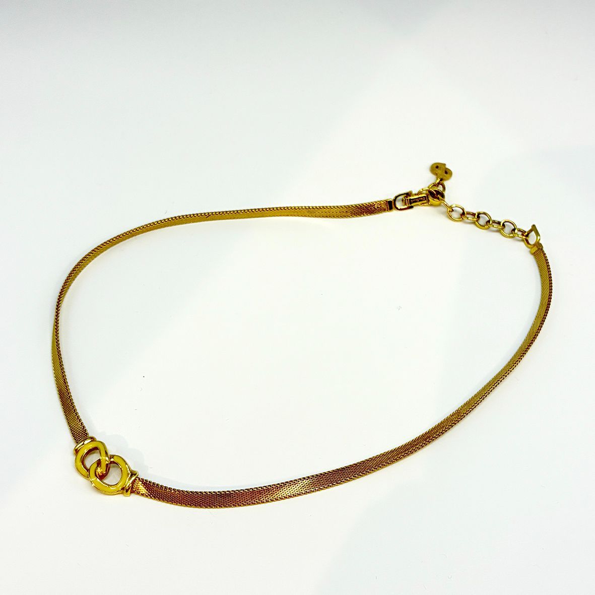 Christian Dior ヴィンテージ ネックレス ゴールド メッシュチェーン