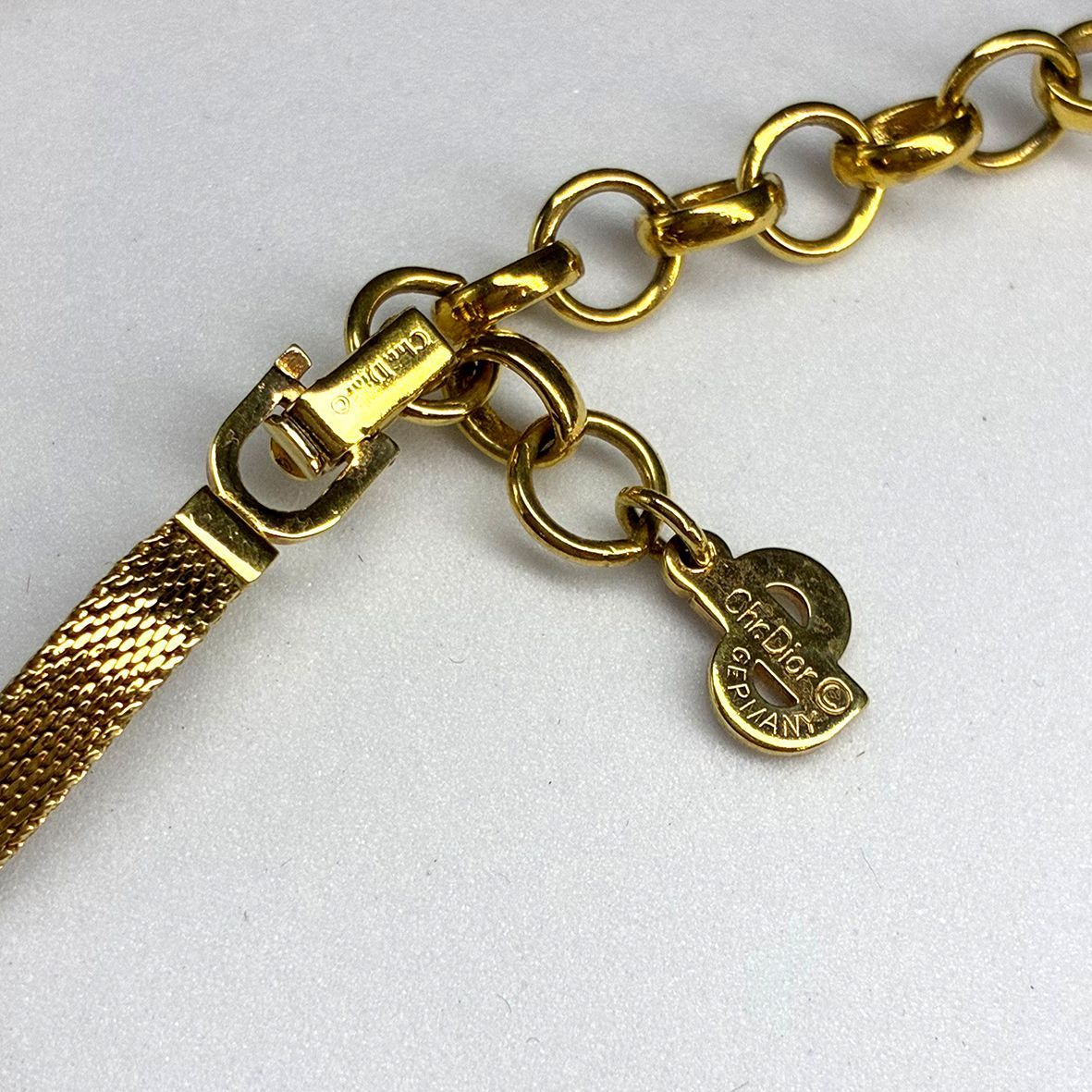 Christian Dior ヴィンテージ ネックレス ゴールド メッシュチェーン