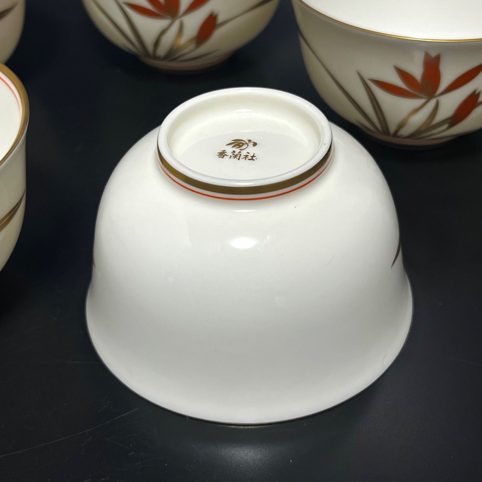 ◼︎美品◼︎【香蘭社】紅蘭 湯呑 5客セット 金彩 - メルカリ