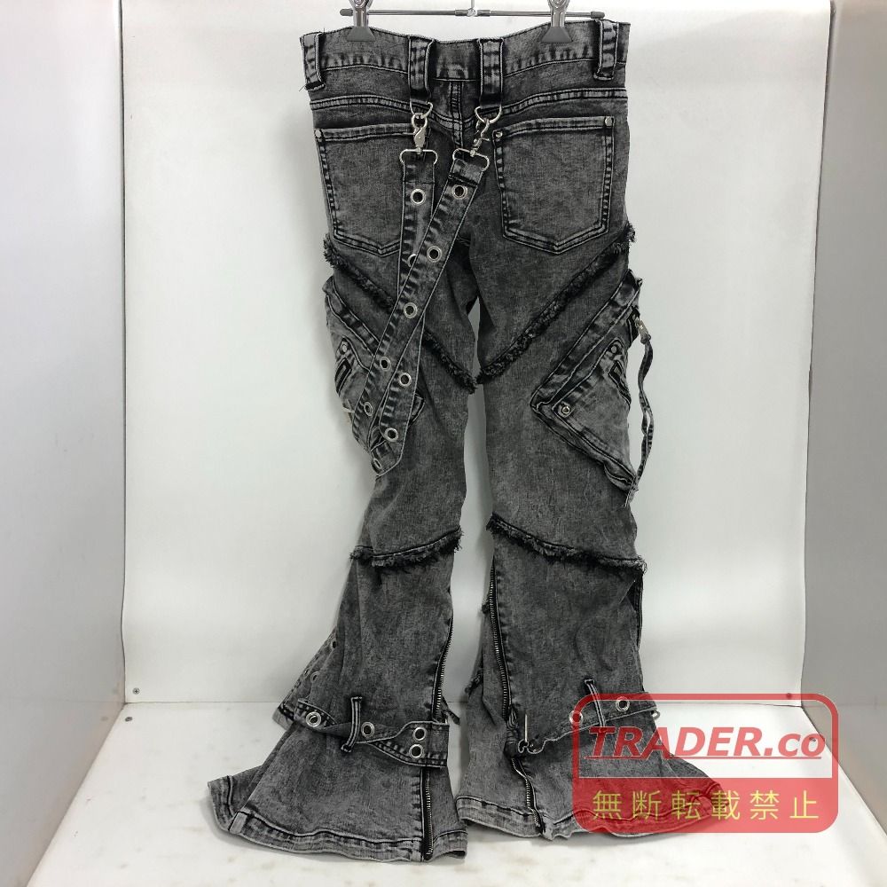 02w28211 REFLEM レフレム デザインワイドフレアデニム サスペンダー