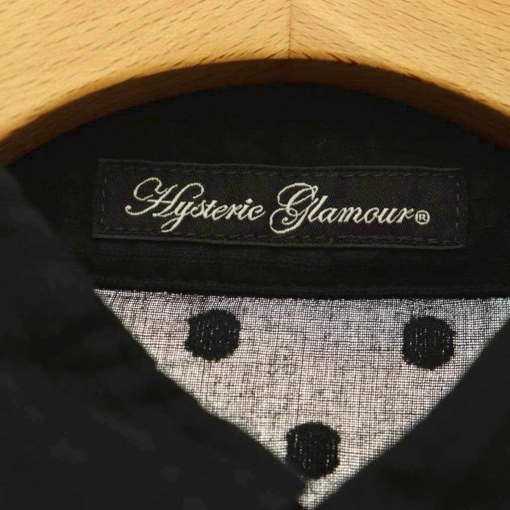 ヒステリックグラマー　シアー　シャツ　ブラウス　ブラック　黒　長袖　ヒスガール ヒステリックグラマー HYSTERIC GLAMOUR 総柄刺繍シアーブラウス