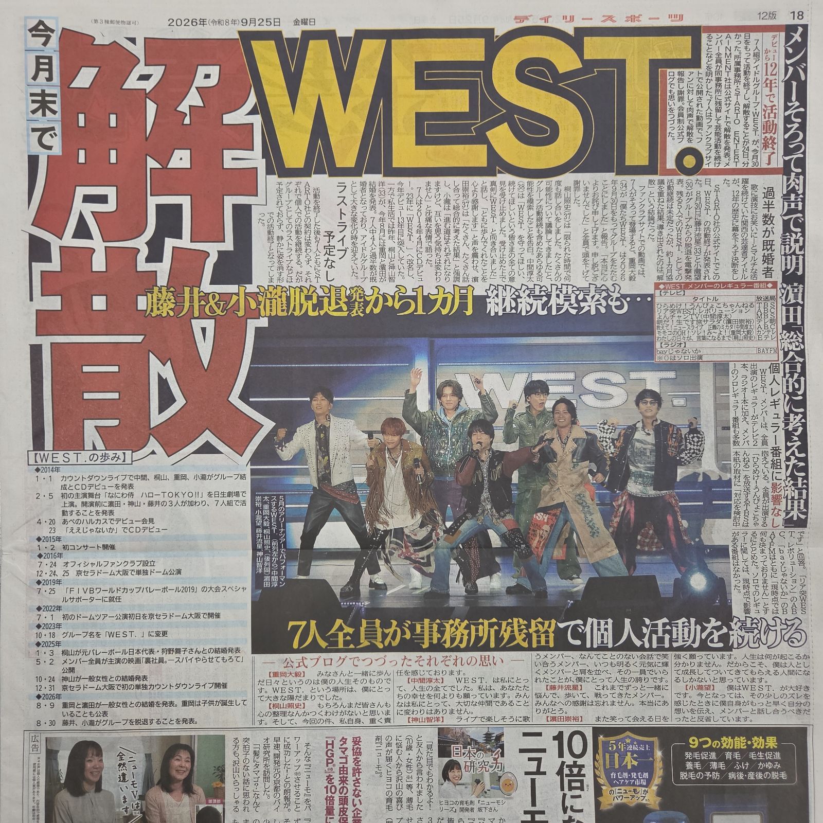 匿名配送！送料込み！ 9月25日 朝刊 スポーツ紙5社 - メルカリ
