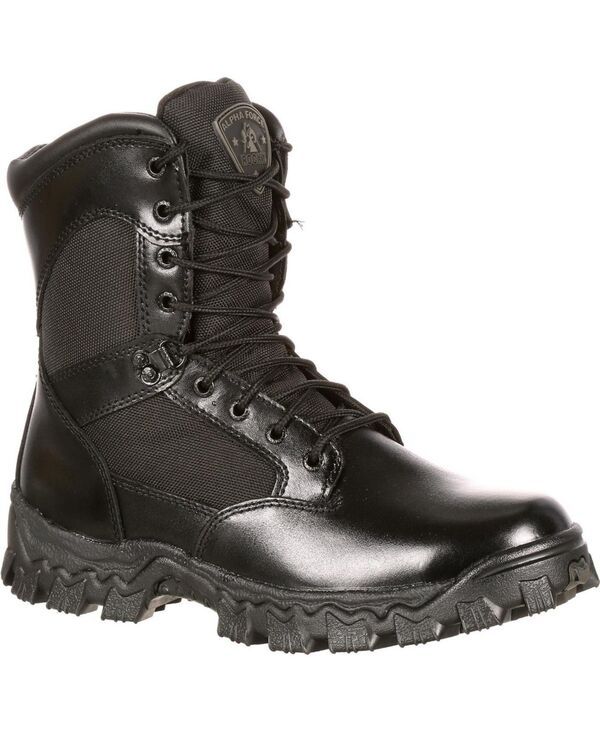 ロッキー メンズ シューズ ブーツ・レインブーツ ROCKY Mens Alpha Force Waterproof Public Service Boot Black ブラック