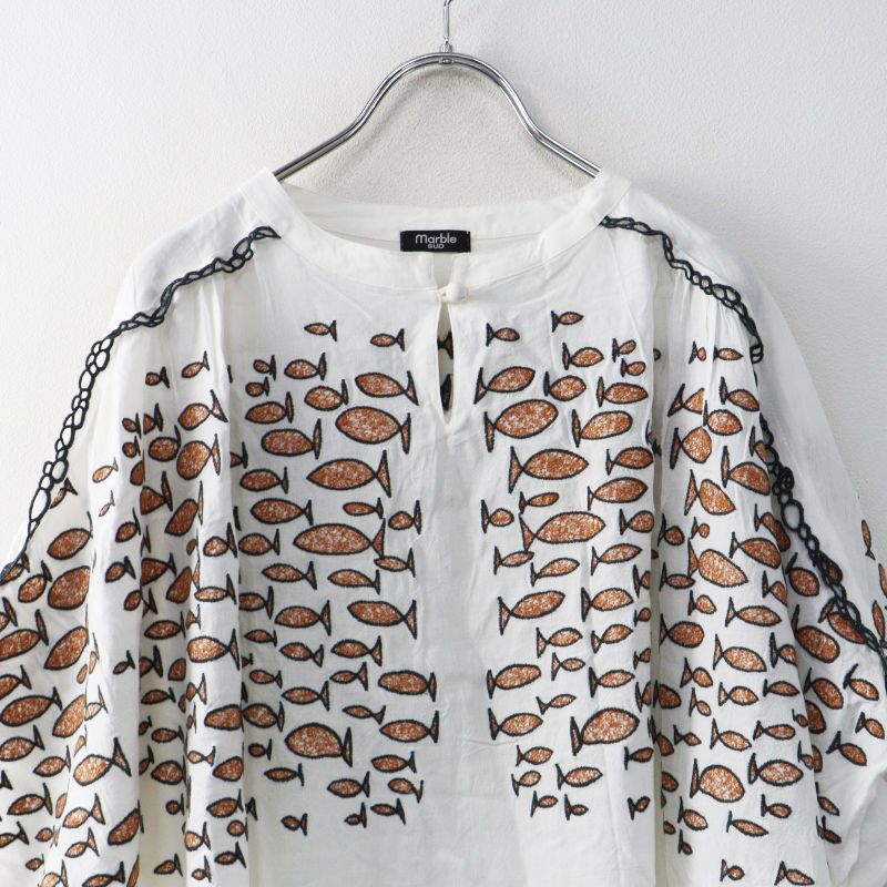 2024MD マーブルシュッド marble SUD EMB 刺繍 school of fish Tunic
