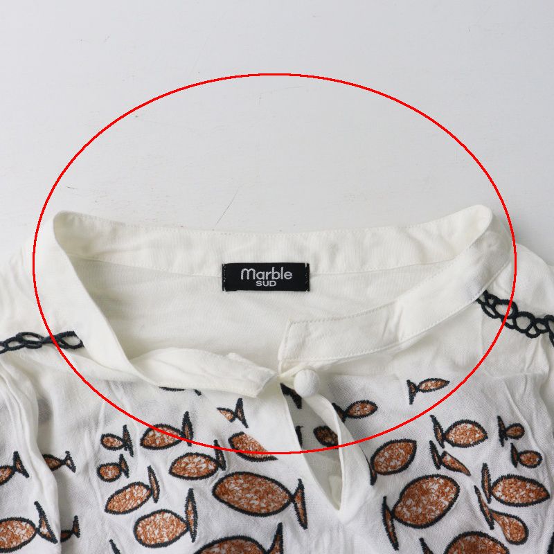 2024MD マーブルシュッド marble SUD EMB 刺繍 school of fish Tunic