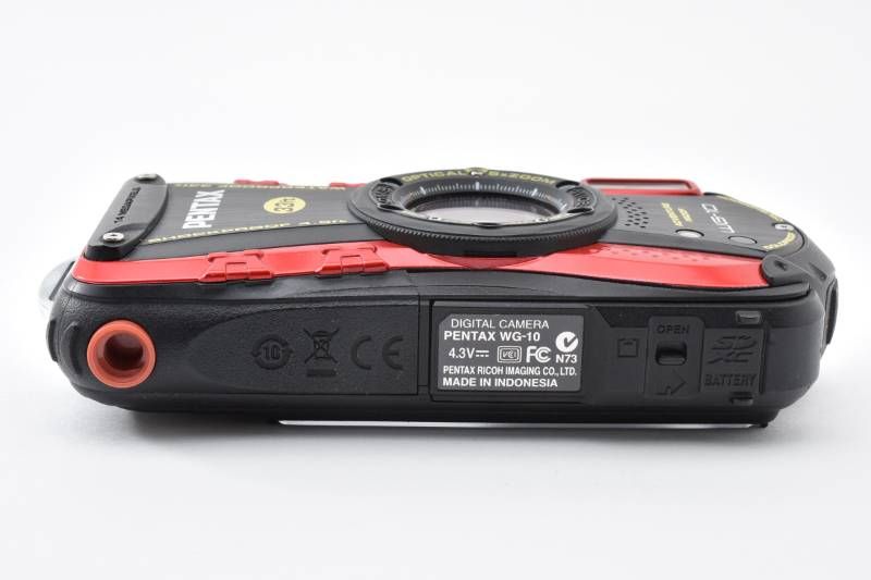 実用光学美品 箱あり Pentax ペンタックス WG-10 赤 レッド 防水