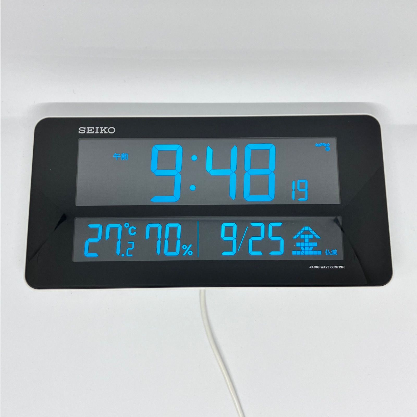 26032901 SEIKO デジタル置時計 DL208W 電波時計 RADIO WAVE CONTROL