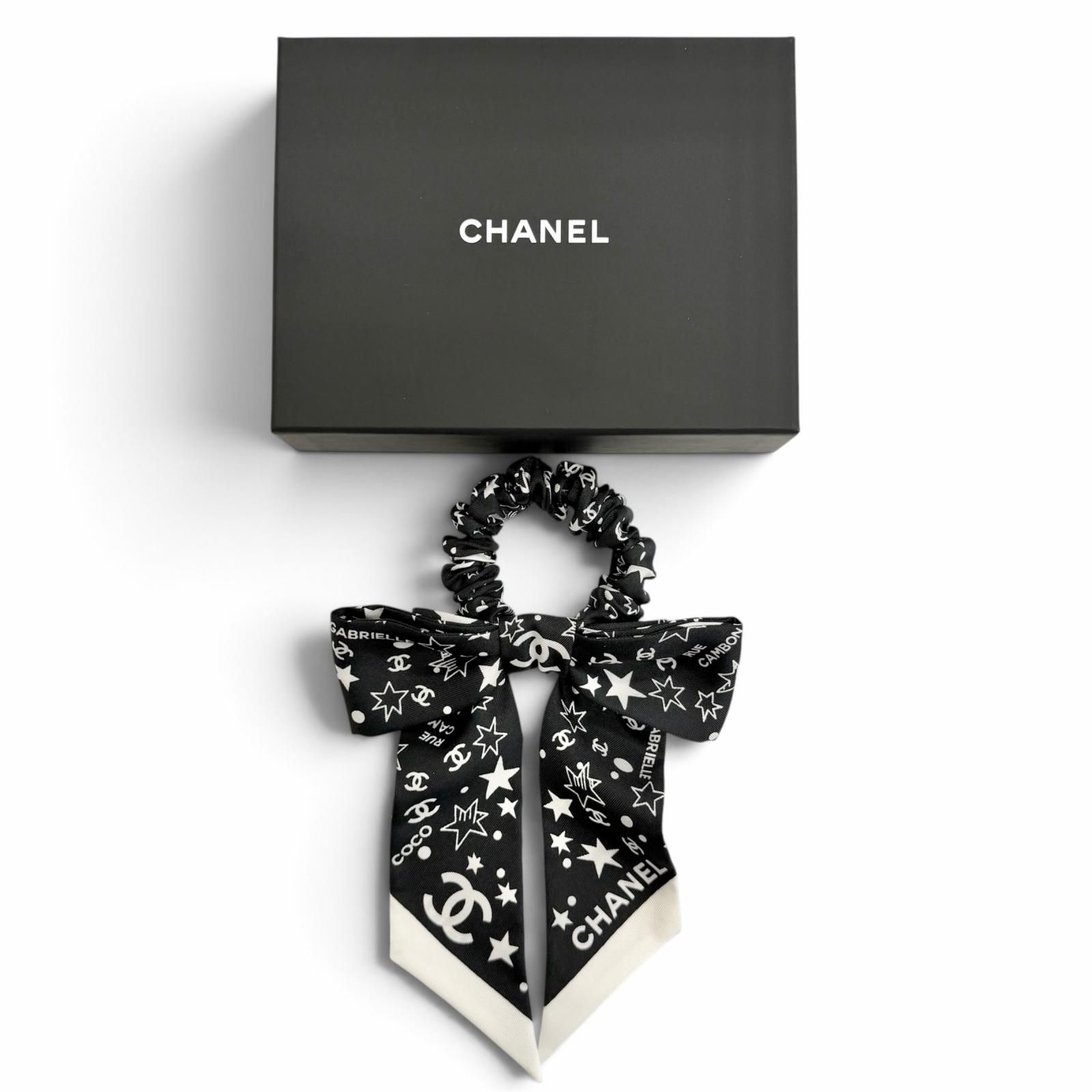 極美品△CHANEL シャネル AAA746 シルク100％ ココマーク ロゴ スター