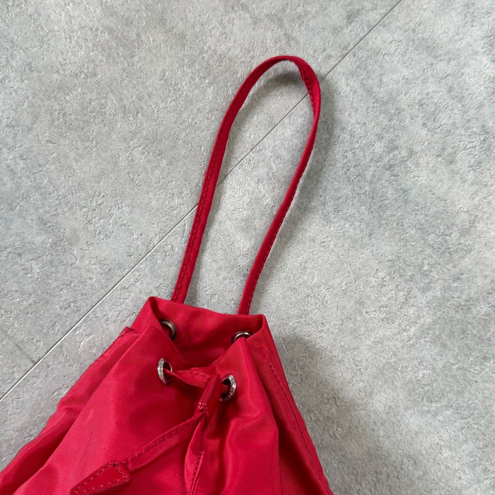 PRADA プラダ 三角ロゴプレート ナイロン 巾着バッグ ハンドバック