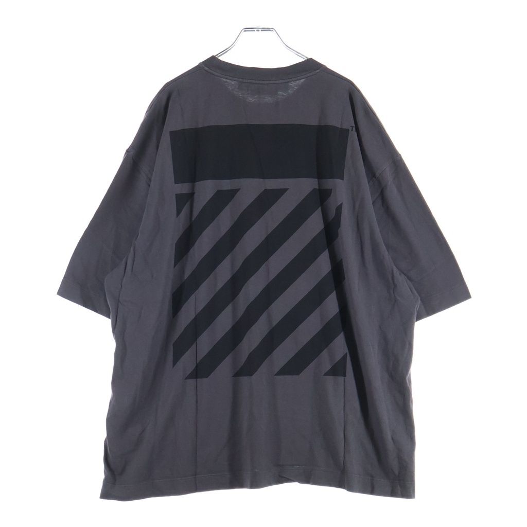 OFF-WHITE (オフホワイト) ダイアゴナル 半袖Tシャツ チャコールグレー OMAA120C99JER004