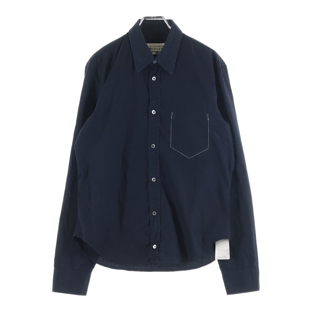 マルジェラ　ネイビーシャツ Maison Margiela (メゾンマルジェラ) フェイクポケットコットン