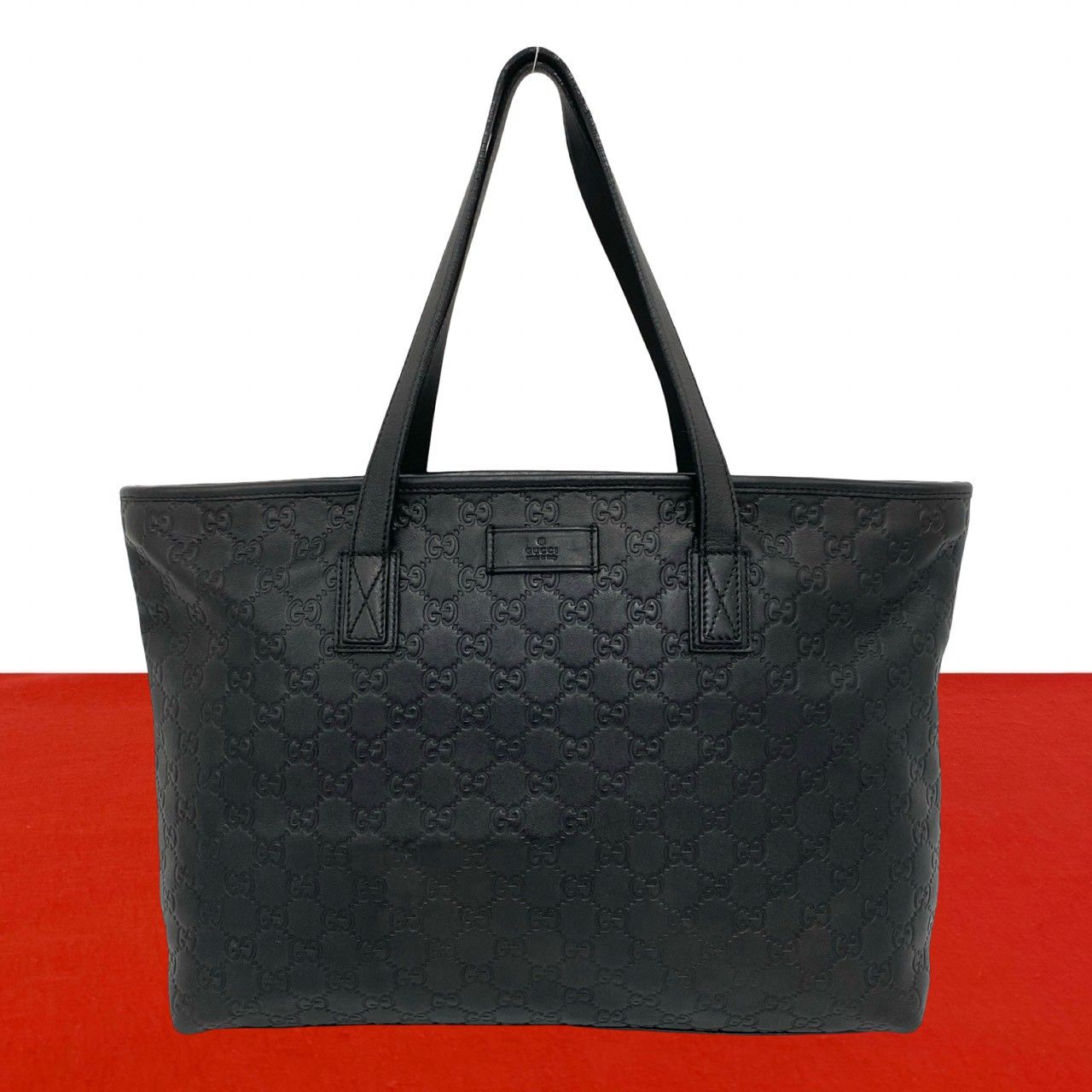 極 美品 GUCCI グッチ グッチシマ レザー 本革 トートバッグ セミ