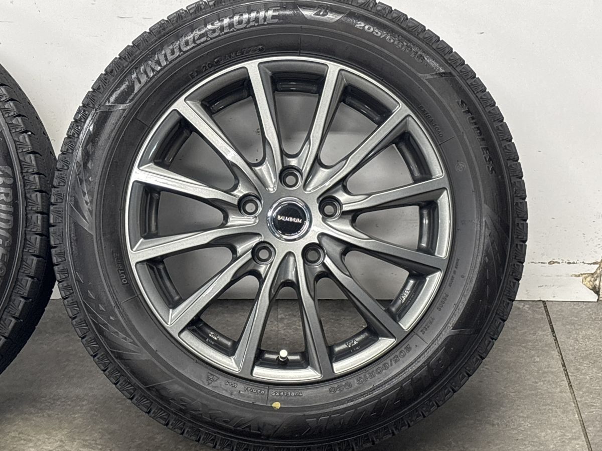 バリ溝】バルミナ 16in 6.5J +38 PCD114.3 ブリザックVRX3 205/60R16