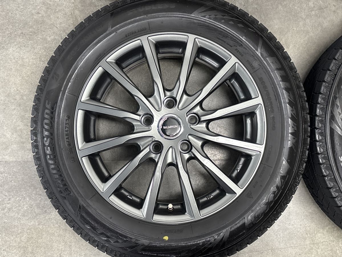 バリ溝】バルミナ 16in 6.5J +38 PCD114.3 ブリザックVRX3 205/60R16