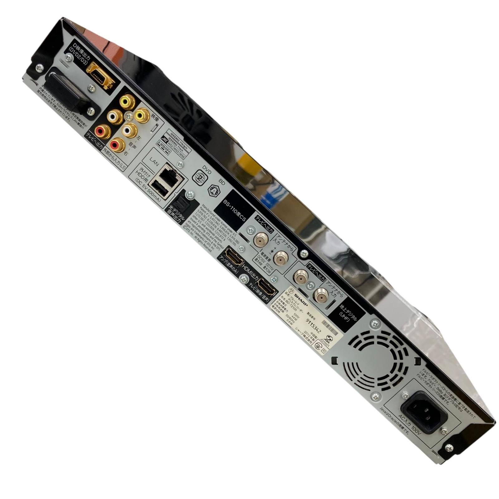 186000 現状品 SHAP シャープ ブルーレイディスクレコーダー BD-T2100