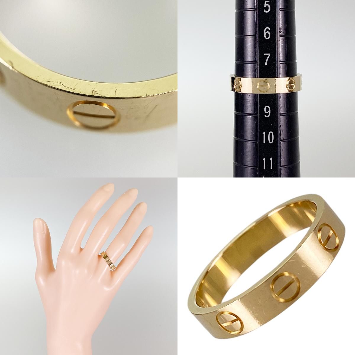 最終セールCartier ミニラブ パヴェ K18PG 8号(48) リング カルティエ Cartier ミニラブ K18YG 8号(48) リング sss【中古