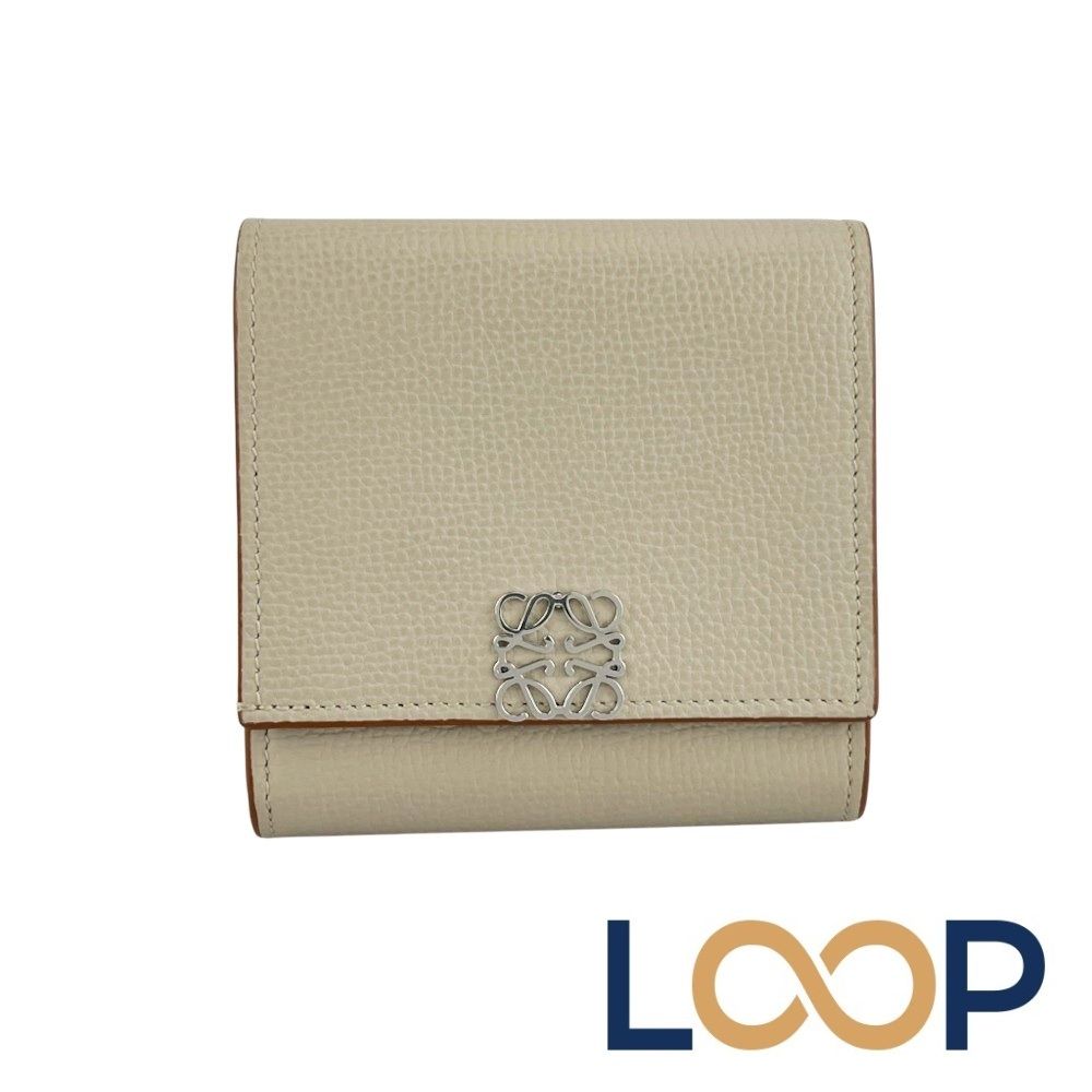 ロエベ □美品□ アナグラム コンパクト フラット ウォレット 二つ折り