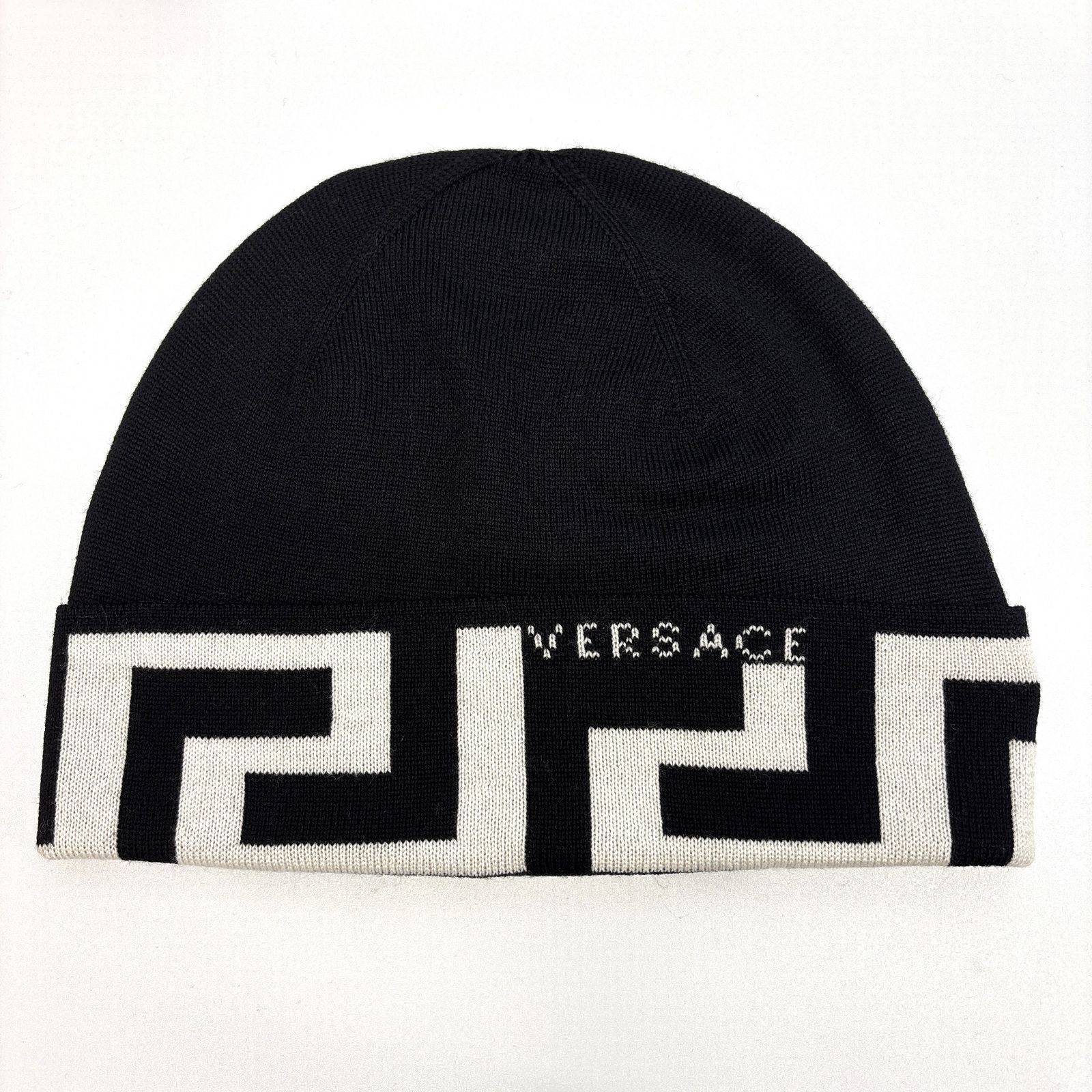 新品未使用/タグ付】VERSACE ヴェルサーチェ グレカ柄 ニット帽