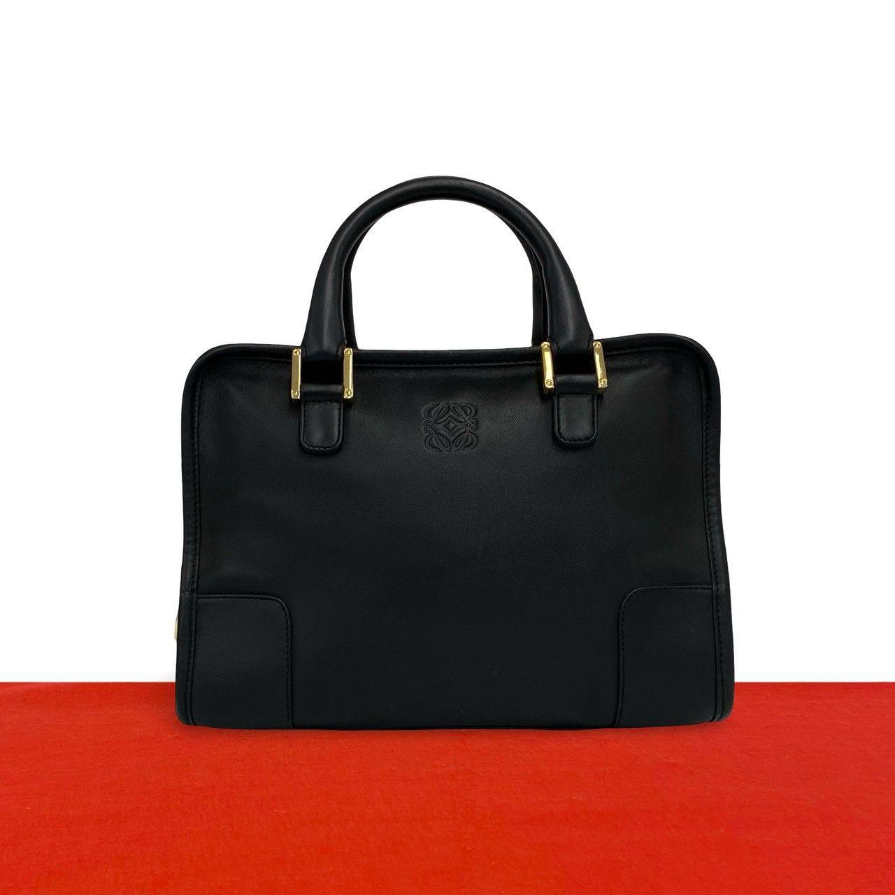 極 美品 LOEWE ロエベ アマソナ アナグラム ロゴ レザー 本革