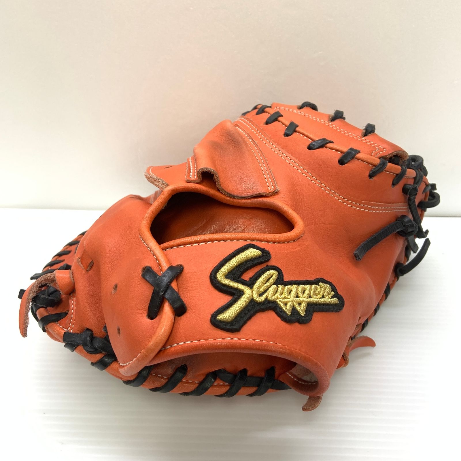 久保田スラッガー KUBOTA SLUGGER 軟式 大人 一般 キャッチャーミット 捕手 グローブ グラブ 右投げ オーダー 中古品 グローブ袋付き 野球 9790