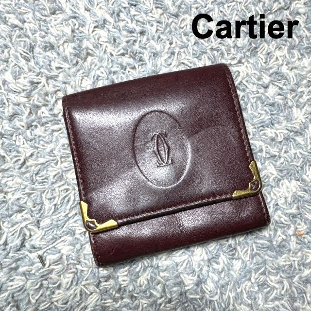 Cartier カルティエ コインケース 小銭入れ マストライン ボルドー