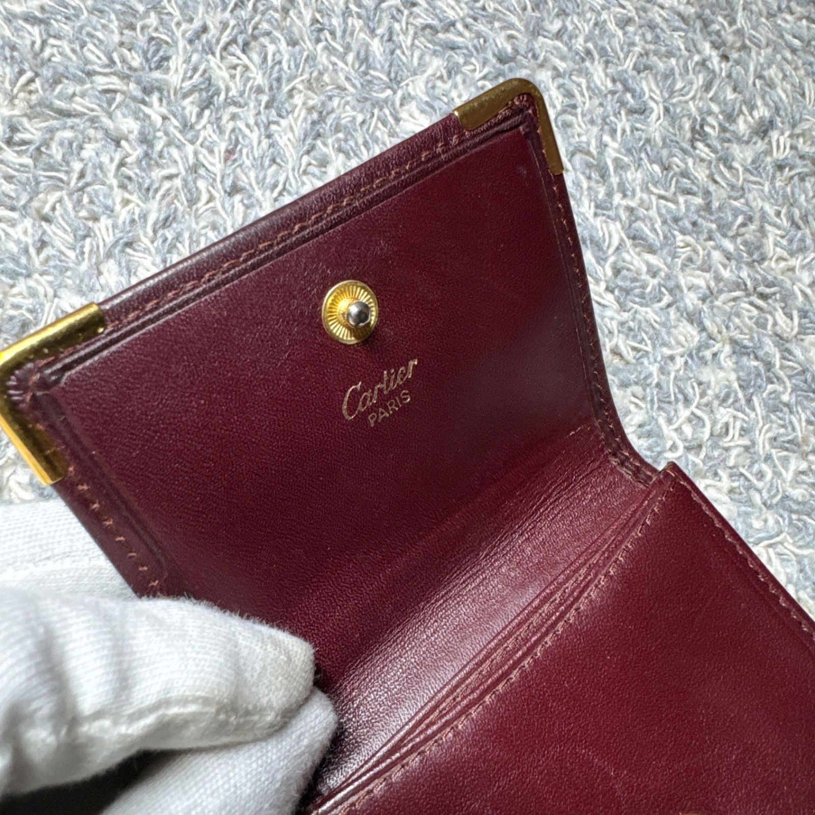 Cartier カルティエ コインケース 小銭入れ マストライン ボルドー