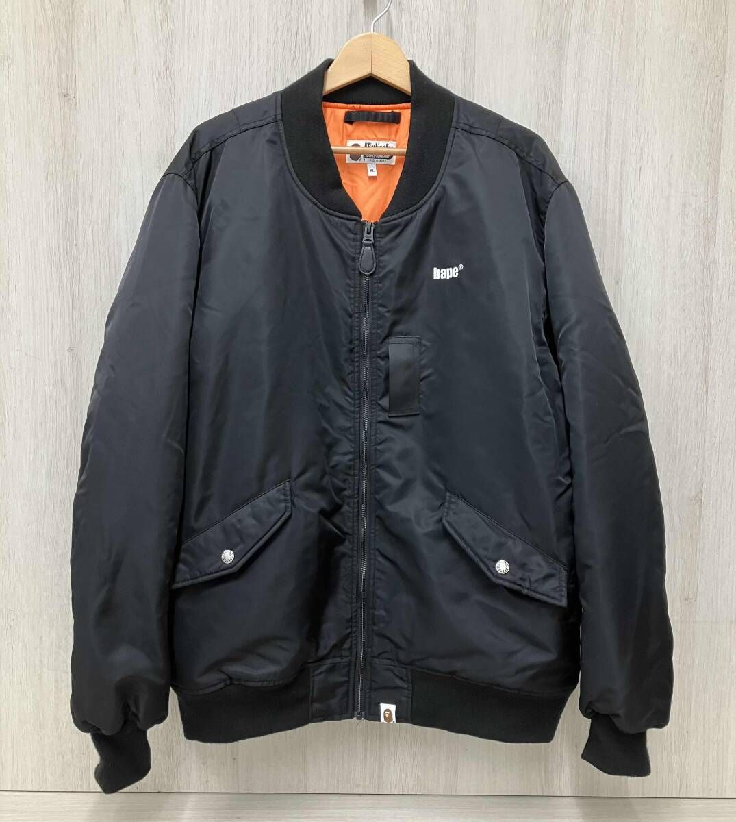 A BATHING APE フライトジャケット XLサイズ ブラック 001GDJ201001H ア ベイシング エイプ