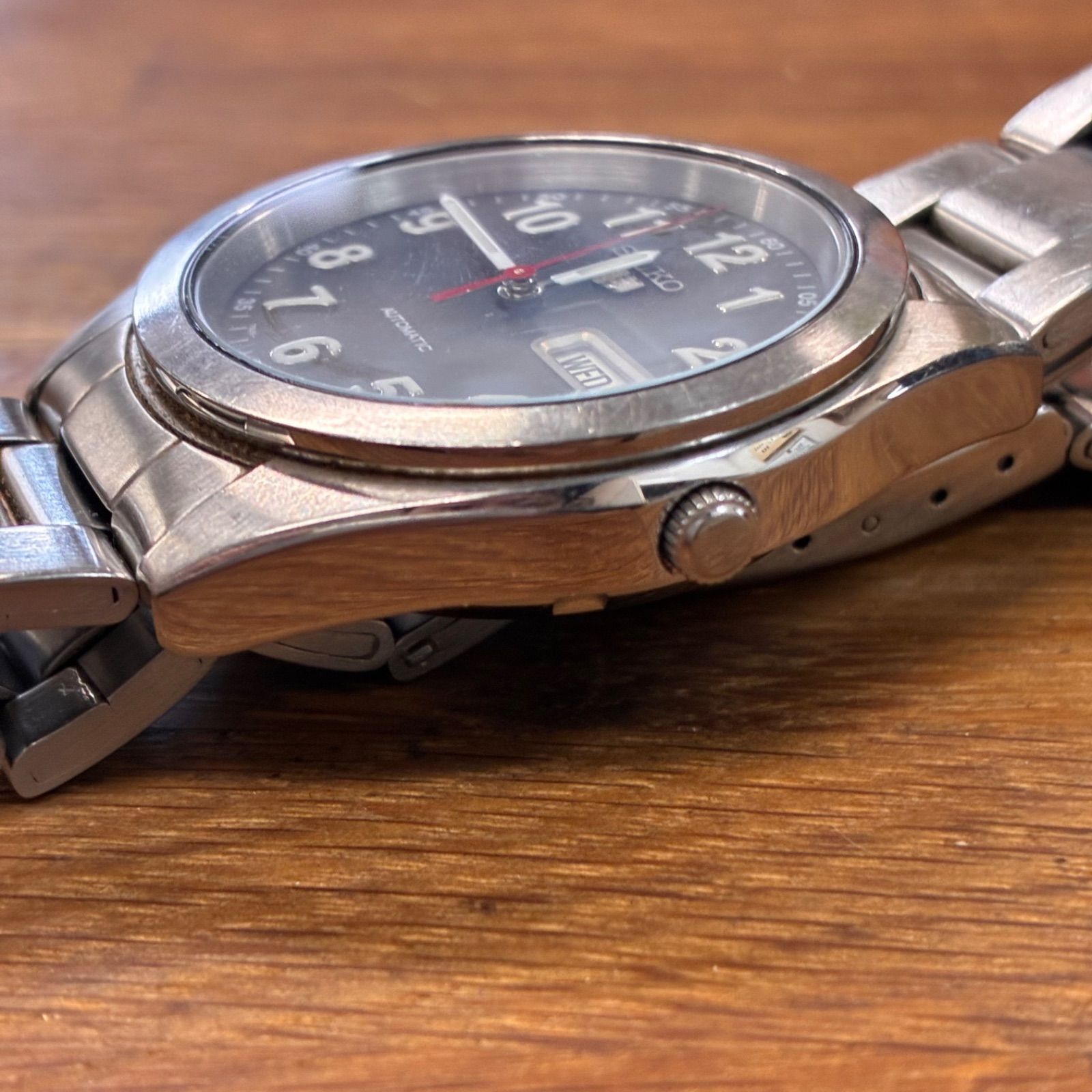 稼動品】SEIKO セイコー5 SEIKO 5 自動巻き(7S26-0420)黒文字盤 裏スケ