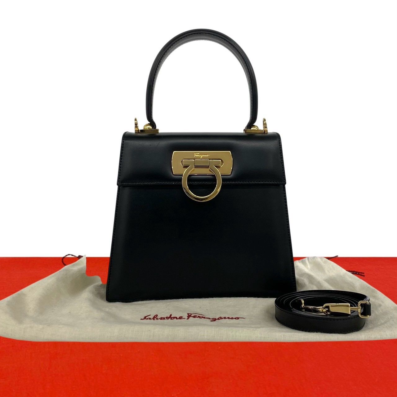 極 美品 袋付 Salvatore Ferragamo サルヴァトーレフェラガモ