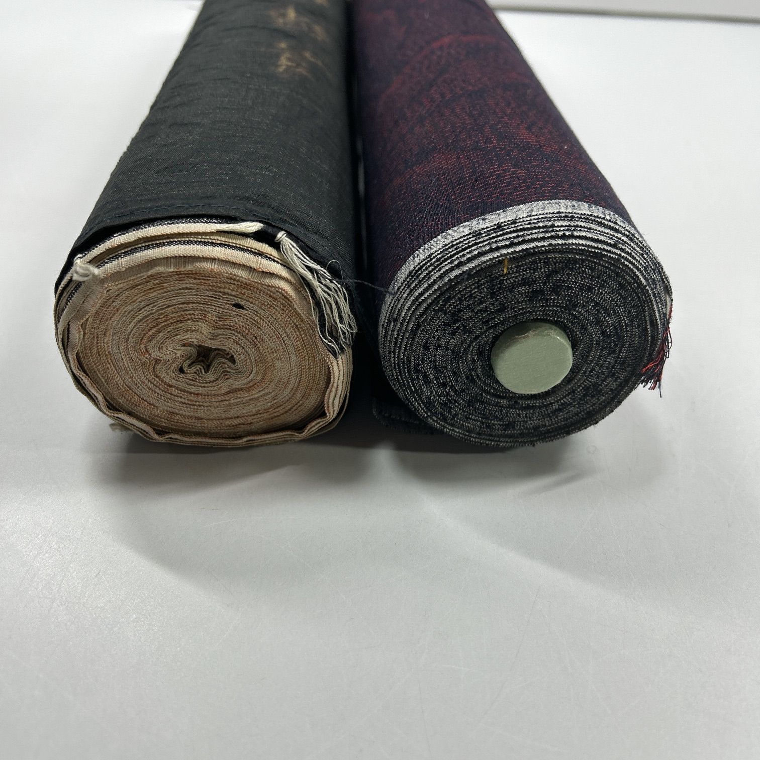 紬 着尺 反物 正絹 2本 まとめ売り【J432】同梱購入歓迎 リメイク用