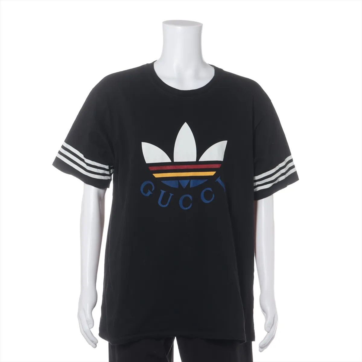 美品 グッチ タグ付 アディダス コラボ 半袖 Tシャツ XL トップス 洋服 ファッション おしゃれ ブラック メンズ MMM ES106-8【中古】 22,294円