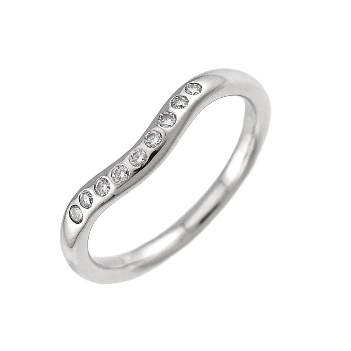 ティファニー TIFFANY&Co. カーブド バンド 6号 リング ダイヤ Pt プラチナ 指輪 Curved Band Ring 90336217
