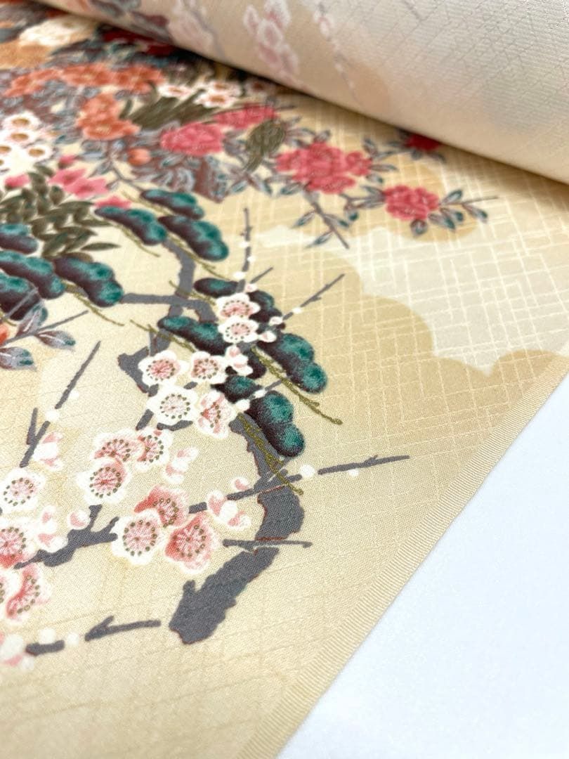 小紋 紋意匠 金彩 四季の花 正絹 反物 T9833 - メルカリ
