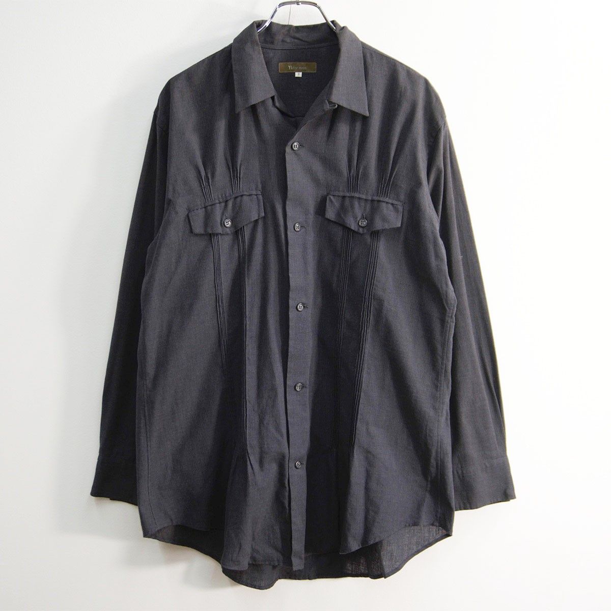 美品】Y's for men【デザイン オープンカラー シャツ 】3 YOHJI