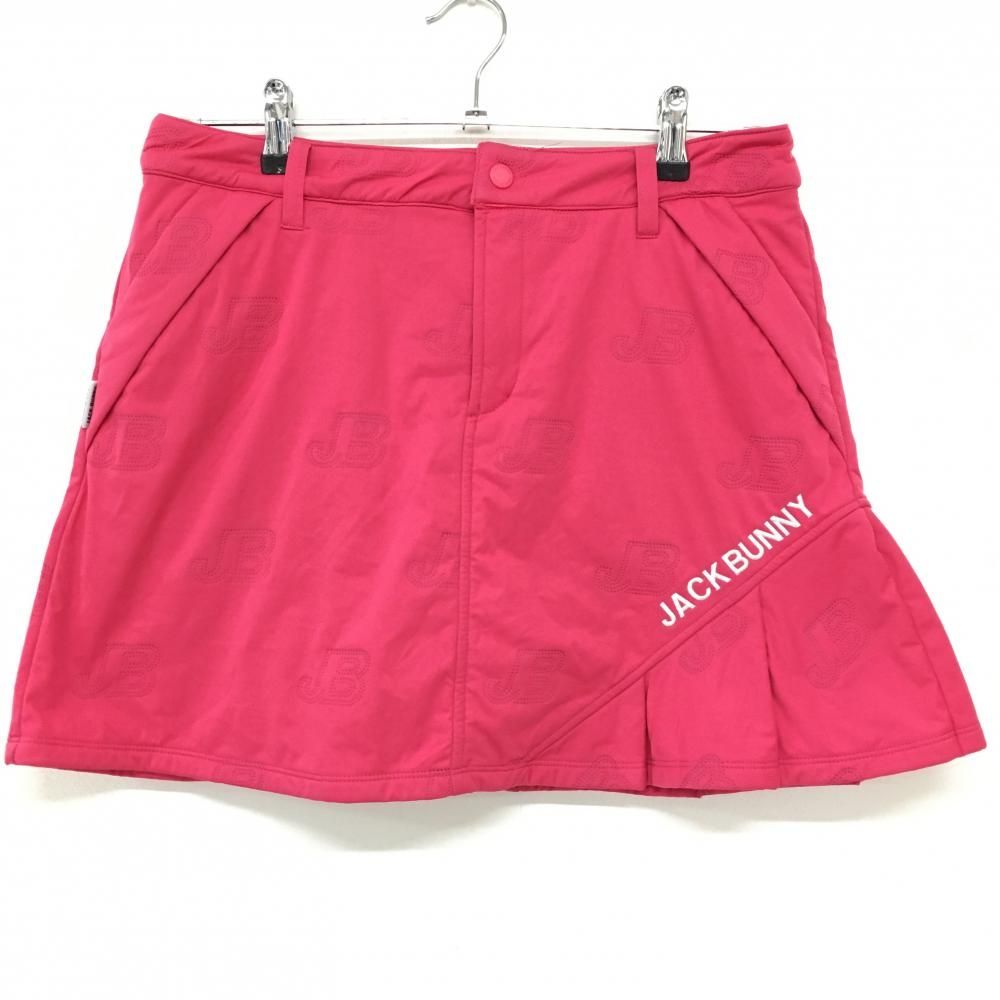 超美品】ジャックバニー スカート ピンク ロゴ総柄パンチング ロゴ