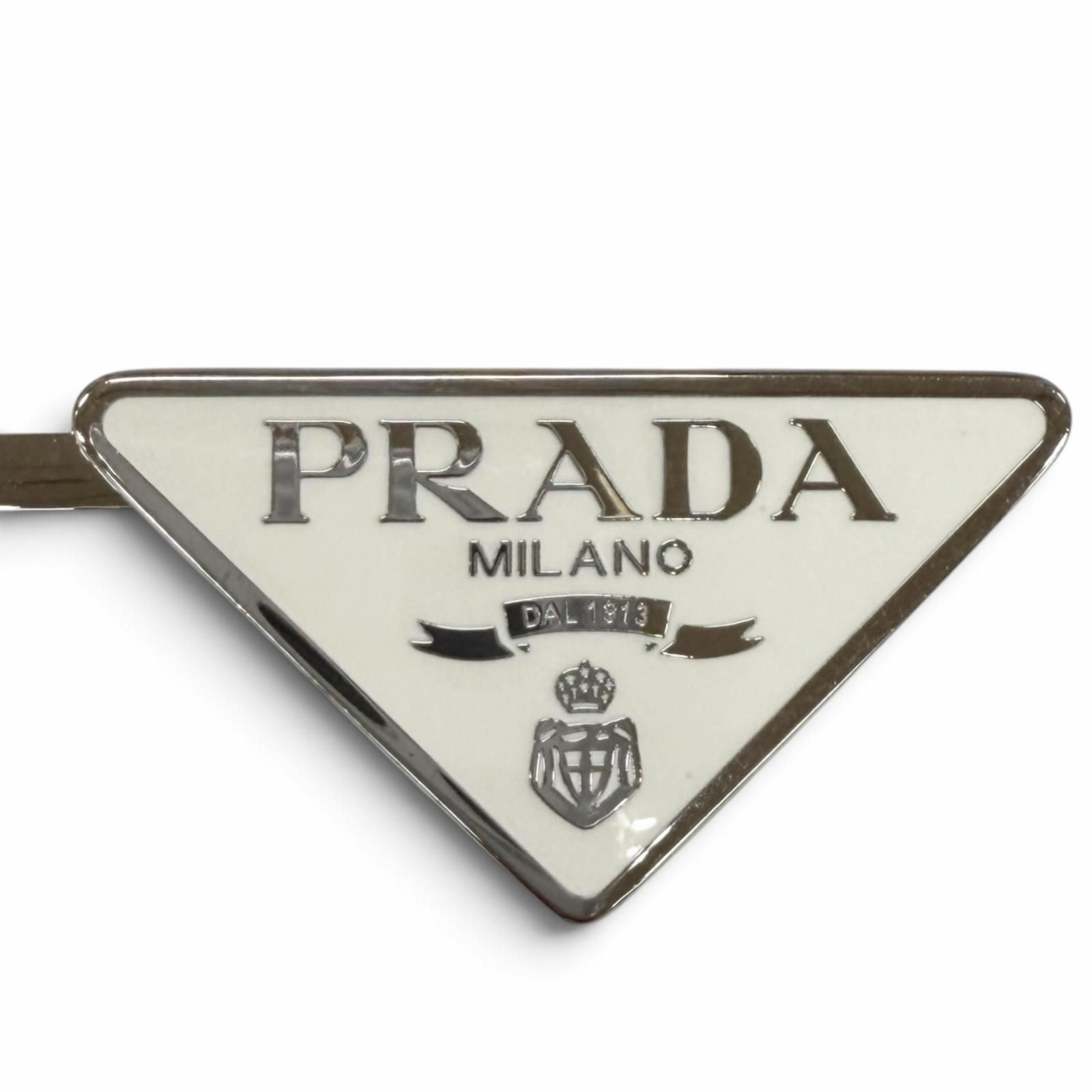 美品☆PRADA プラダ 1IF051 メタル ヘアピン ホワイト 2点セット