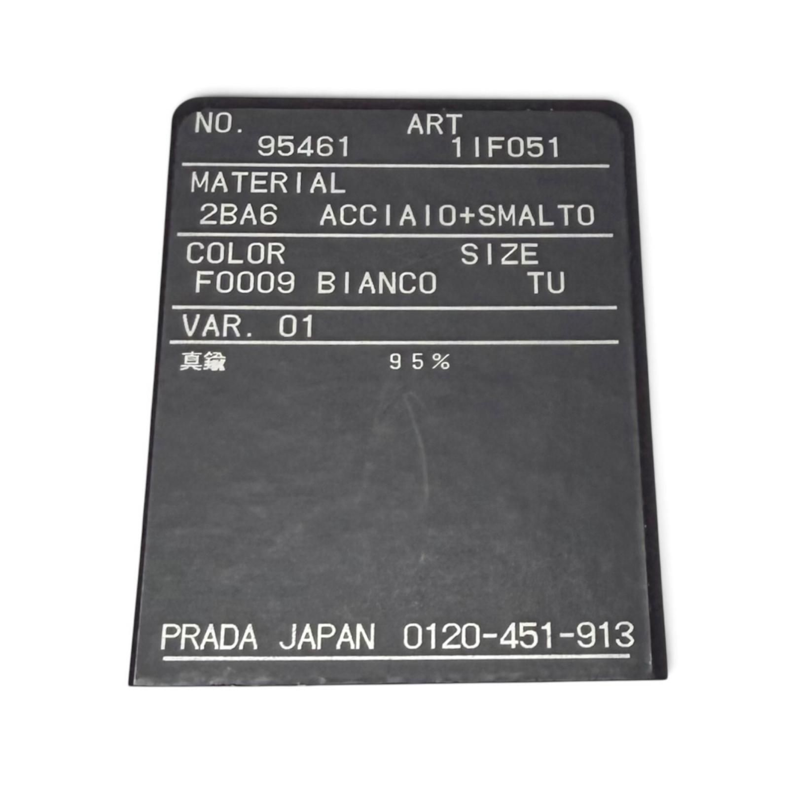 美品☆PRADA プラダ 1IF051 メタル ヘアピン ホワイト 2点セット