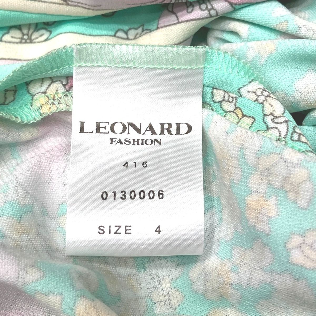 レオナール LEONARD ノースリーブ ワンピース 花柄 トップス